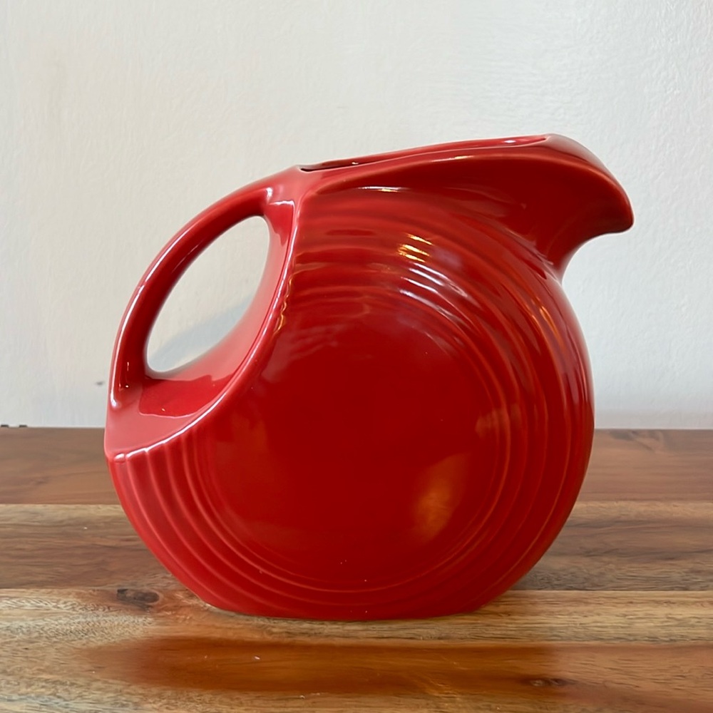 Fiesta Homer Laughlin Red Pitcher.